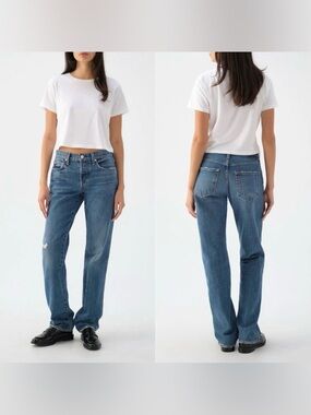 AMO Charlotte Mid Rise Relaxed Fit Straight Leg Jeans in Romeo Women’s 31 $298